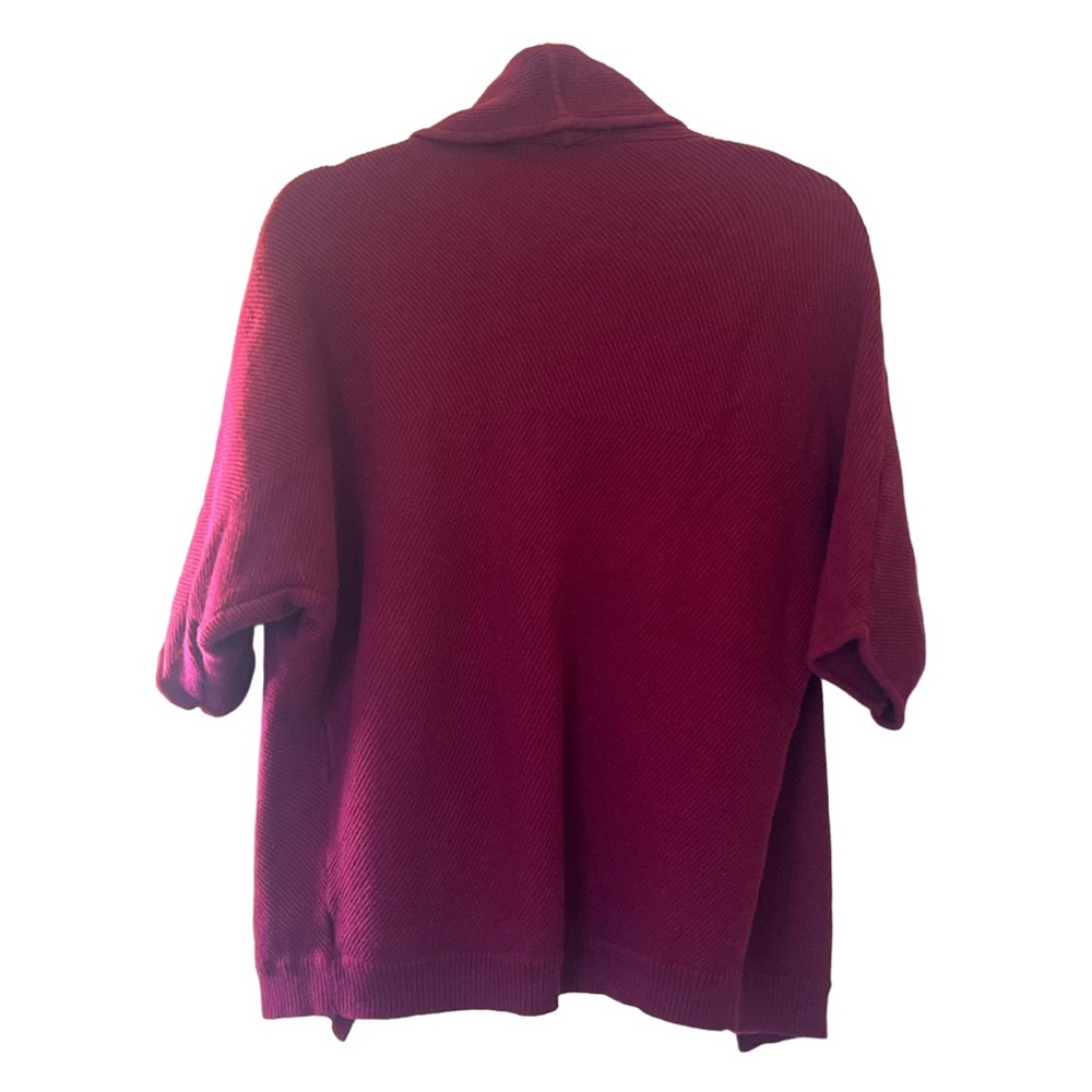 Theory Nisa Cashcotton Openβ Front Cardigan Plum Purple Petite P/TP - Picture 3 of 10